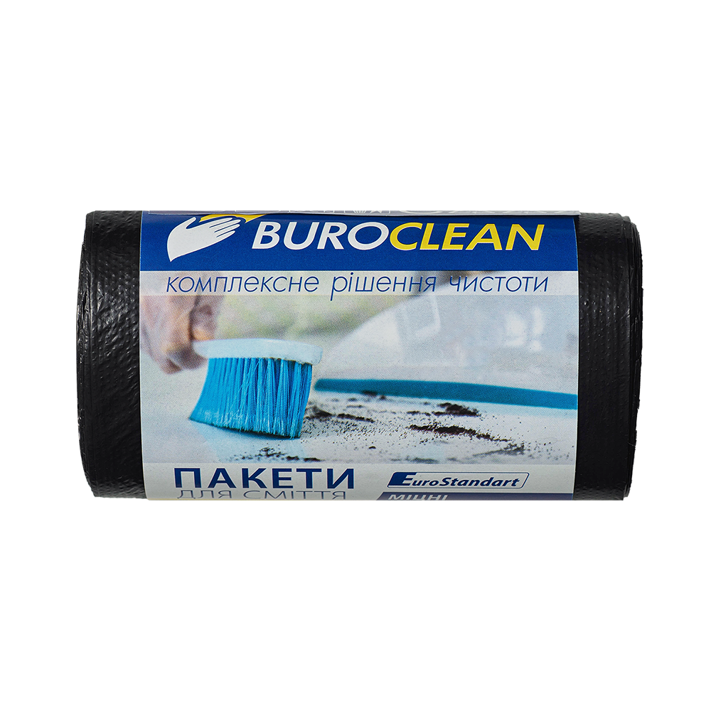 Пакети для сміття 35л30шт, 450*580мм, міцні чорні, 14мкм ПВТ (LDPE), BUROCLEAN EuroStandart 10200008